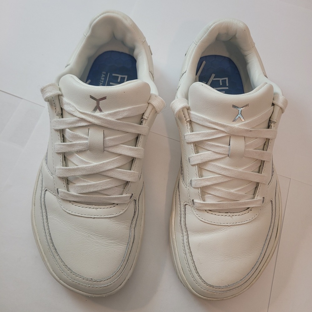White Leather Low-Top Women's Sneakers with Subtle X Logo
